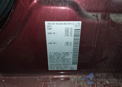 2025 Nissan Altima Sv z USA, uszkodzony, nr VIN 1N4BL4DW3SN383031